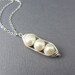 3 Peas in a Pod Necklace, Peas in Pod Sterling Silver Necklace, Mom Necklace