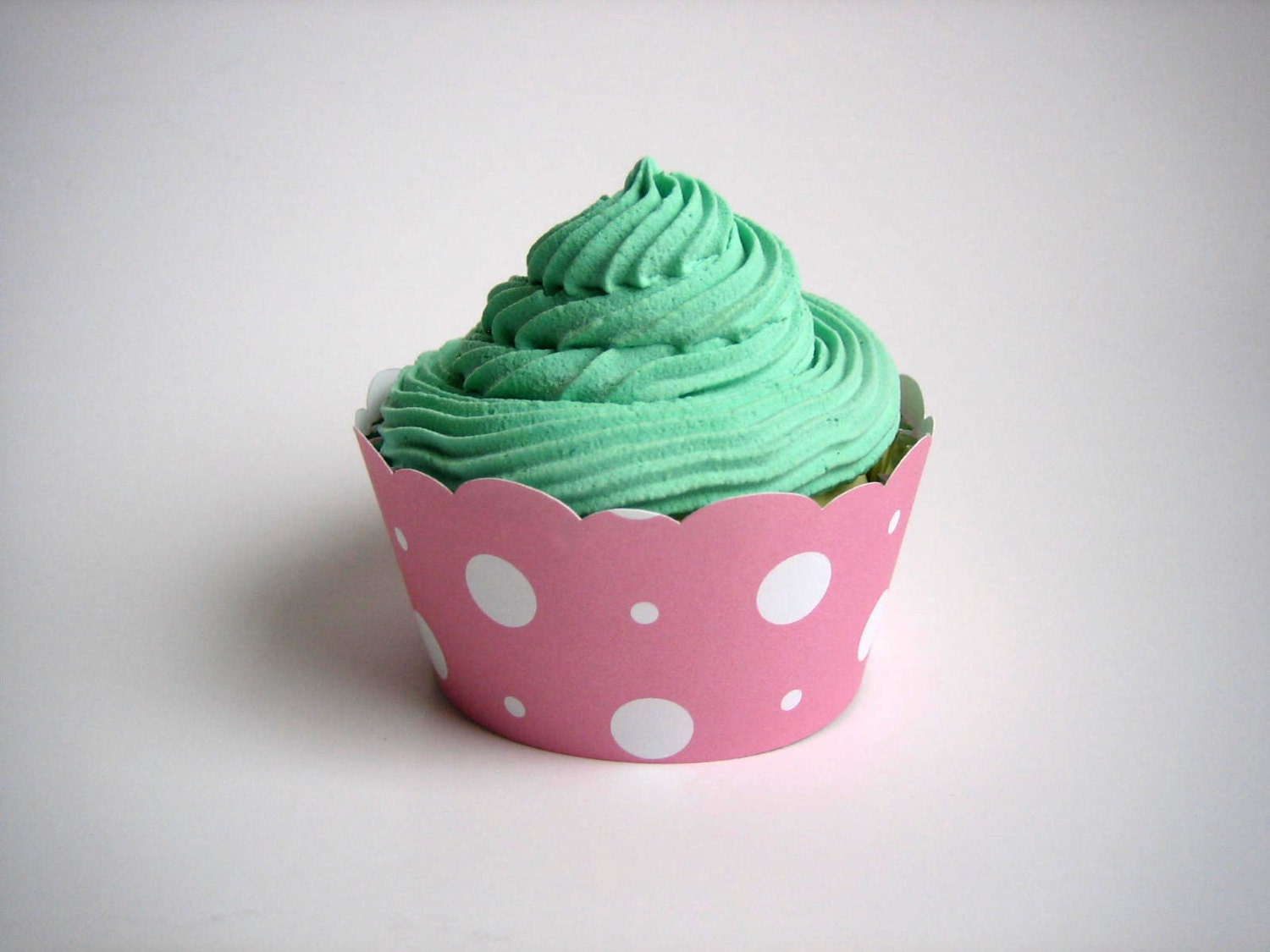 Pink & White Polka Dot Cupcake Wrappers - 12 - Princess, Hello Kitty, Retro, Minnie Mouse, Bridal Shower, Birthday, Baby Shower, Baby Girl