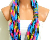 chain scarf, infinity Scarf, Woman Scarves, Fashion Woman Accessory, Crochet infinity Scarf... Scarf necklace, loop scarf