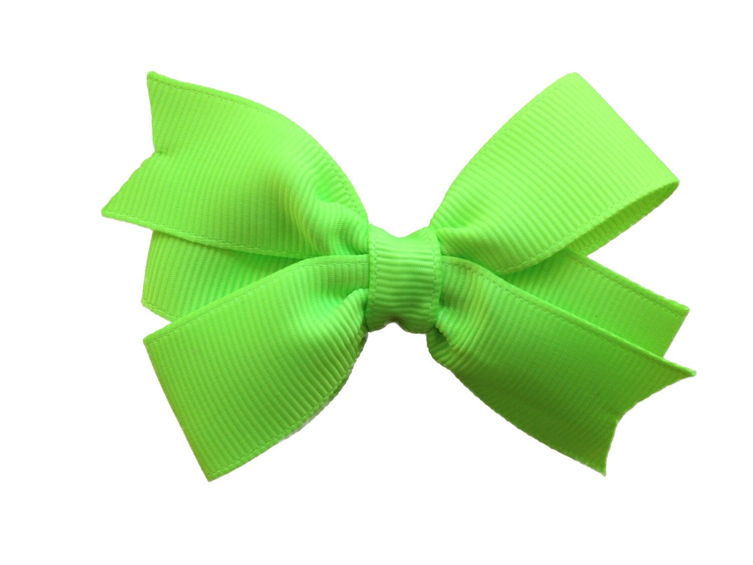Lime green hair bow lime green bow 3 inch by BrownEyedBowtique