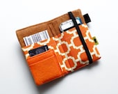 Modern pumpkin spice iphone wallet orange wallet chain design ipod case tech wallet iphone 5 case cell phone wallet woman gift