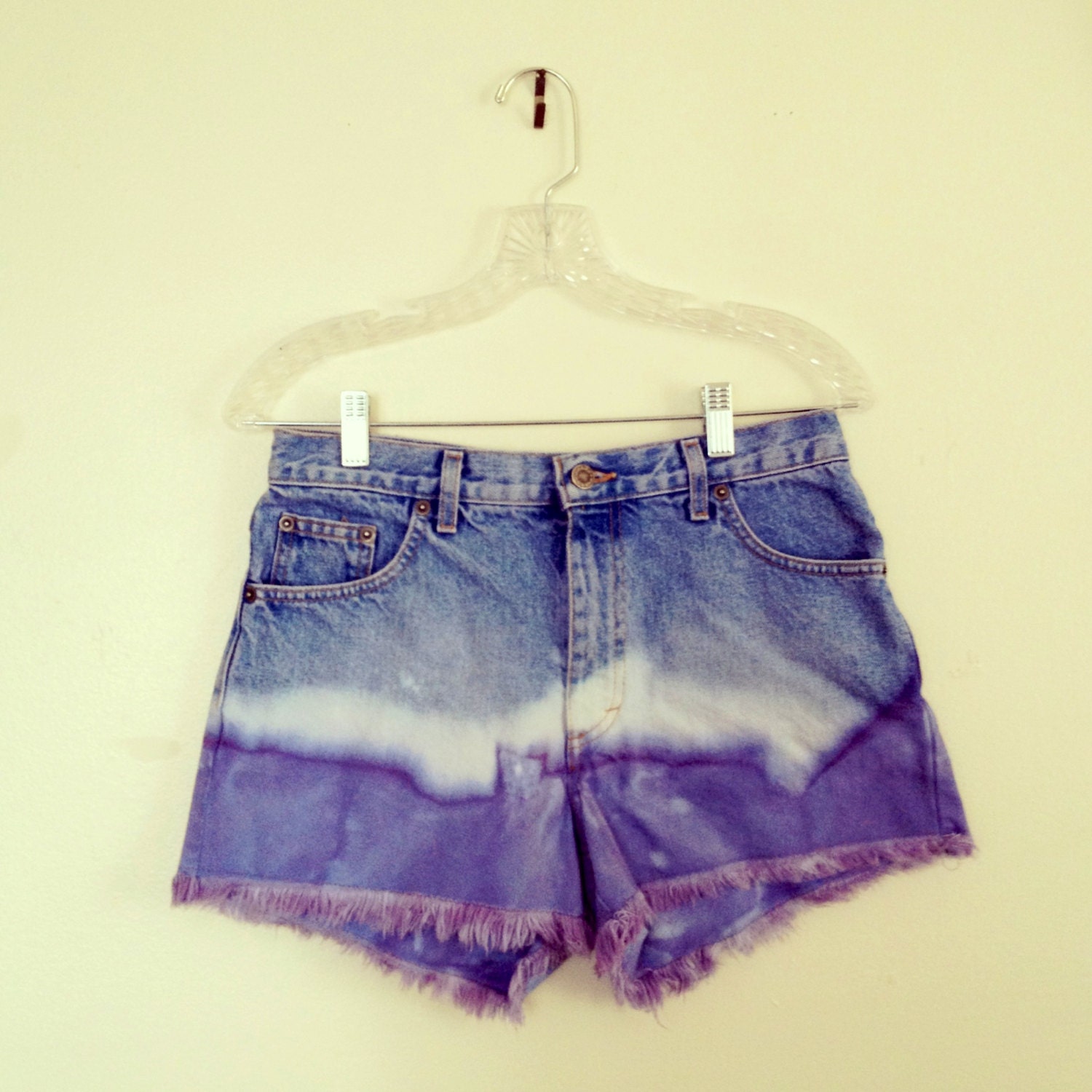 SALE vintage high waisted denim tie dyed shorts s/m