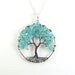 Mystic Beauty- Apatite Wire Tree of Life Necklace- Black Gray Gunmetal, Silver, Teal, Aqua, Blue