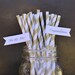 24 Flagged Gold Metallic Shimmering Paper Straws with Flags Striped Paper Drinking Straws - For your birthday party drink, baking or crafts