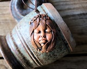 Forest Child Polymer Clay Pendant Necklace