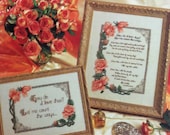 Poetry of Love - How do I love thee - Vintage Embroidery Cross Stitch Pattern Booklet