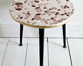 Mid Century 1950s / 1960s Retro Tiled Side Table, Dansette Legs