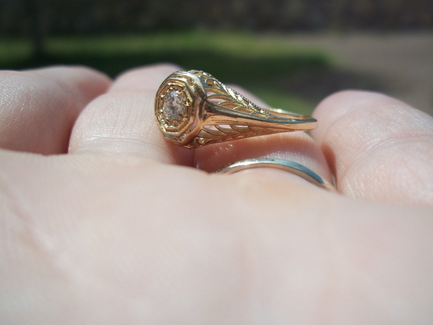 Early 1900s 14k Diamond Engagement Ring Free Shipping