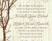 Printable Wedding Invitation - 5x7 - Tree and Branches - Rustic Nature Woodland Twigs Vintage - Brown Tan Sepia Ivory Cream