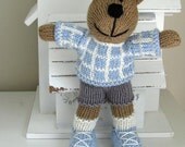 Knitted Toy Teddy Bear Stuffed Toy Hand Knit Kids Toy Children Toy Stuffed Animal Kids Knitted Bear Plush Doll Ethan