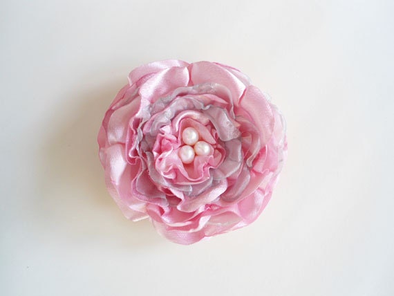 Bridal Flower Hair Accessories Blush Pink Grey, Wedding Hair Clips, Bridesmaids Flower Hair Pieces, Brides Floral Hairpieces
