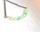 Lemon and Mint Crescent Drop Earrings