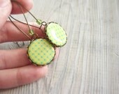 SALE Blue Mint polka dots earrings, gift for girl