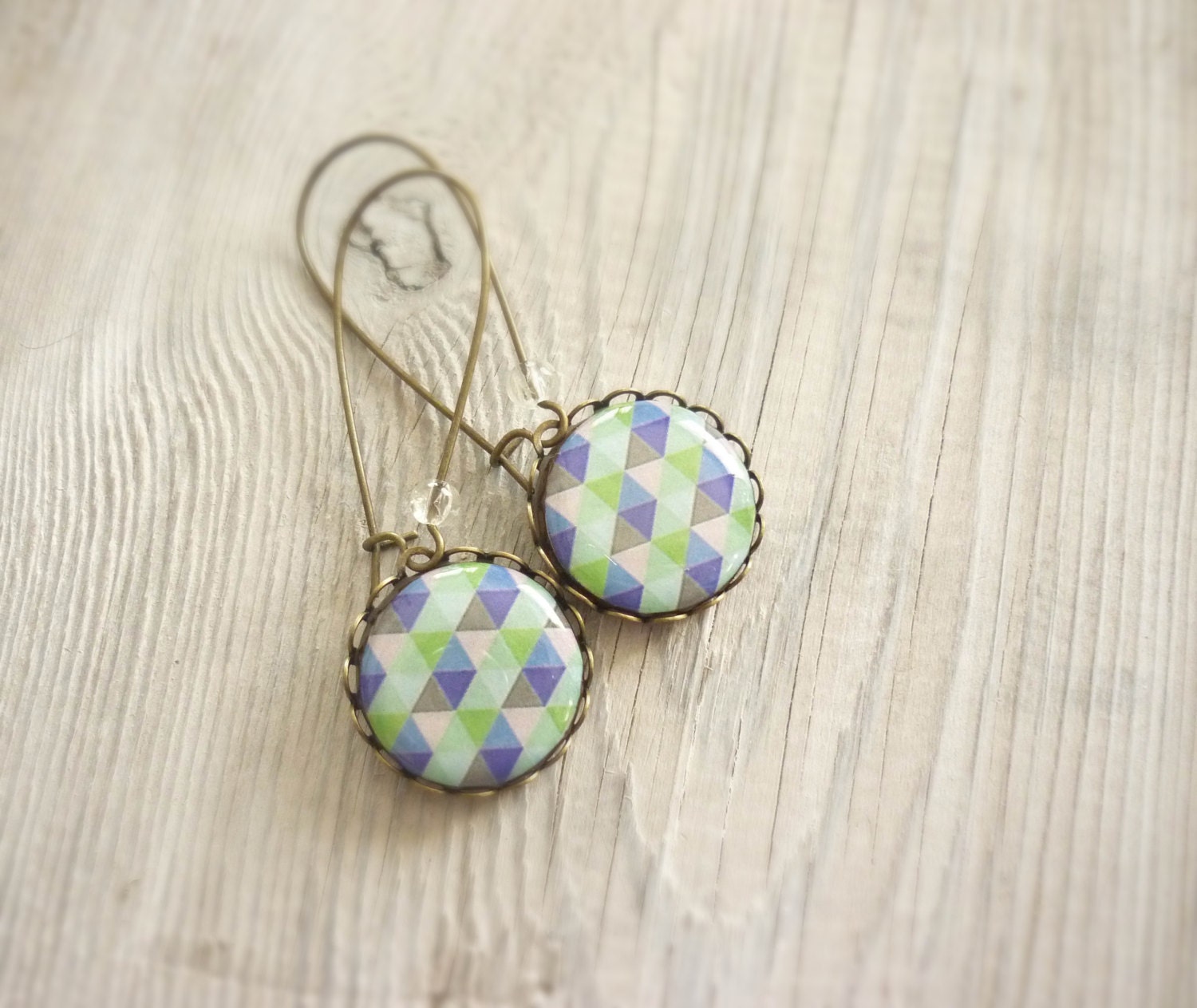 SALE Geometry earrings, geometric triangle earrings, tribal jewelry