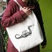 Shopper Grocery Diaper Books Tote Bag 100% Cotton Natural Color with vintage dragon print