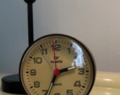 Vintage Brown Alarm clock Vedette brand made in France in the 70s