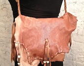 70s Erda Handmade Deerskin Leather Hippie Bag - ChelseaGirlNYC