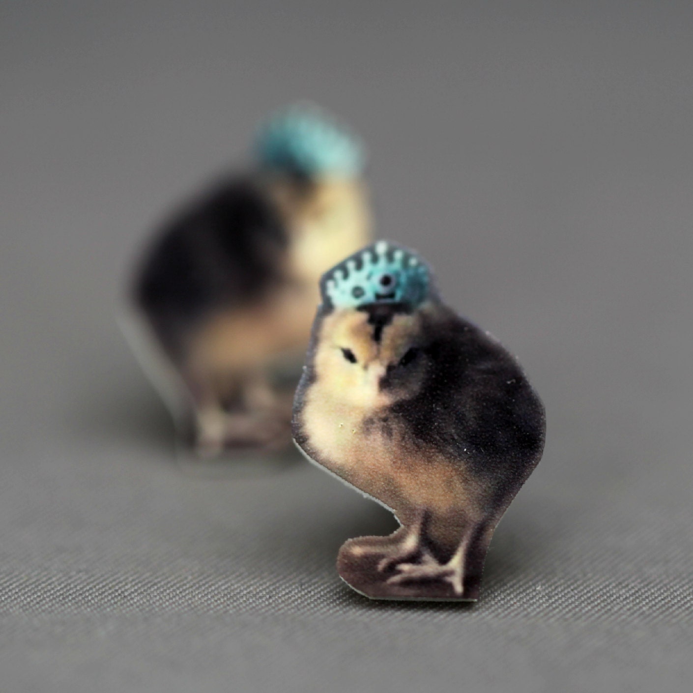 Earrings Chick Wearing A Crown Brass Antique Bronze Post Earrings