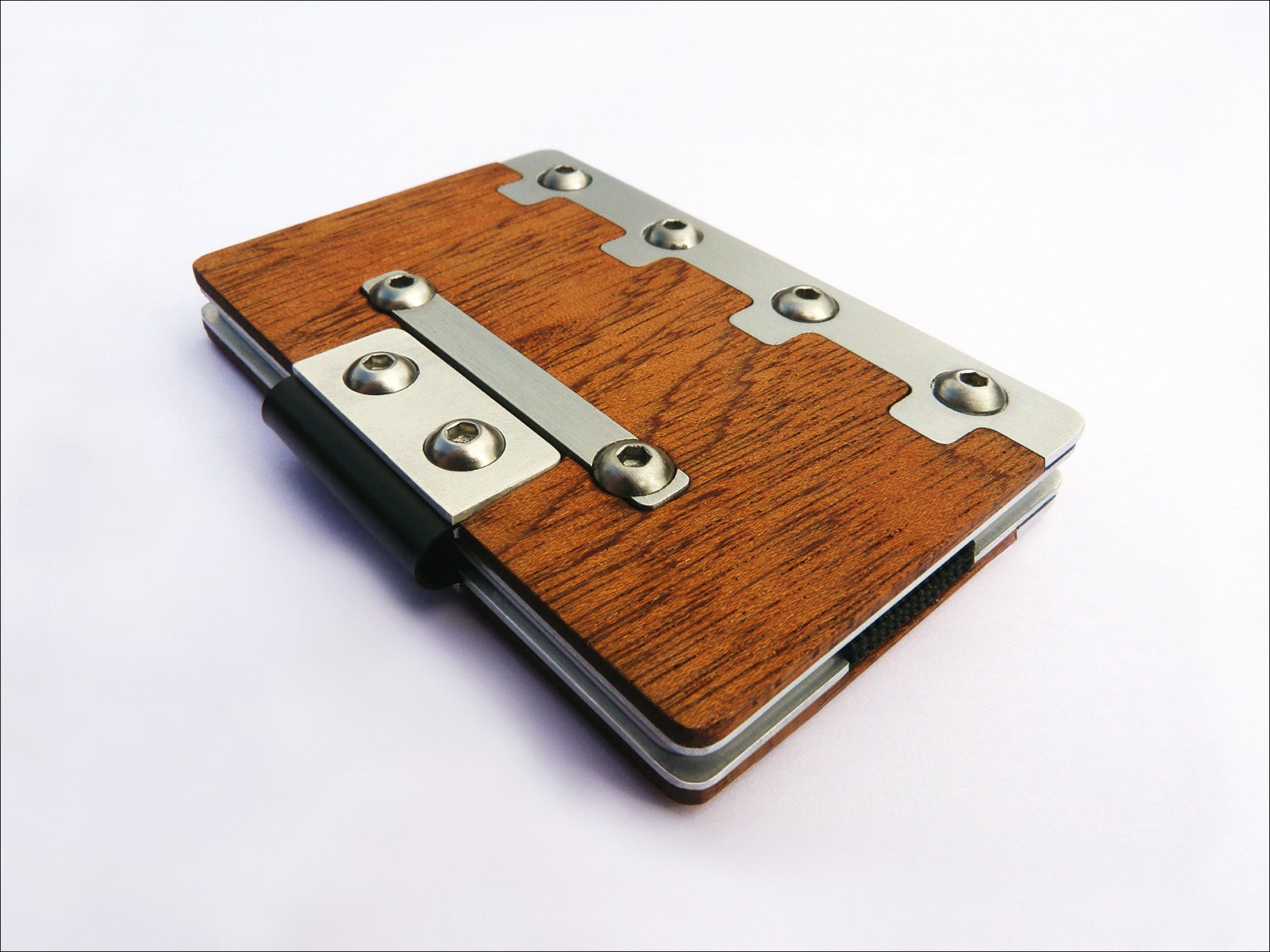 Card Wallet - Machined metal and Wood