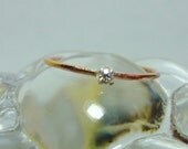 Skinny Rose Gold/Gold-Filled Ring with 2mm Moissanite in Sterling Silver