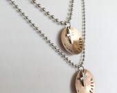 His and Hers Hand Stamped Necklaces - Walk By Faith - Couples