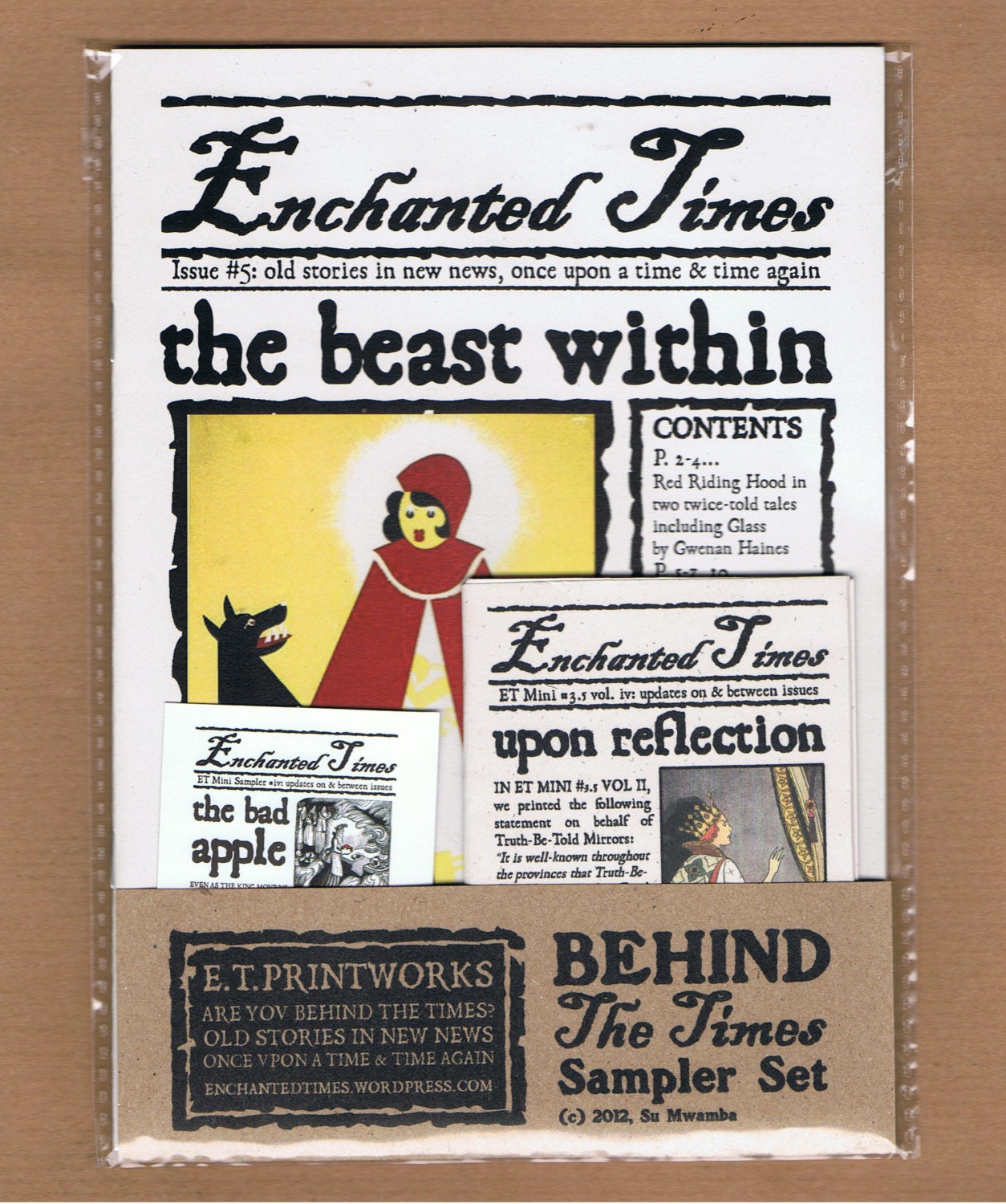 BEHIND THE TIMES Enchanted Times Sampler Grab Bag - fairy tale newspapers, mini note card