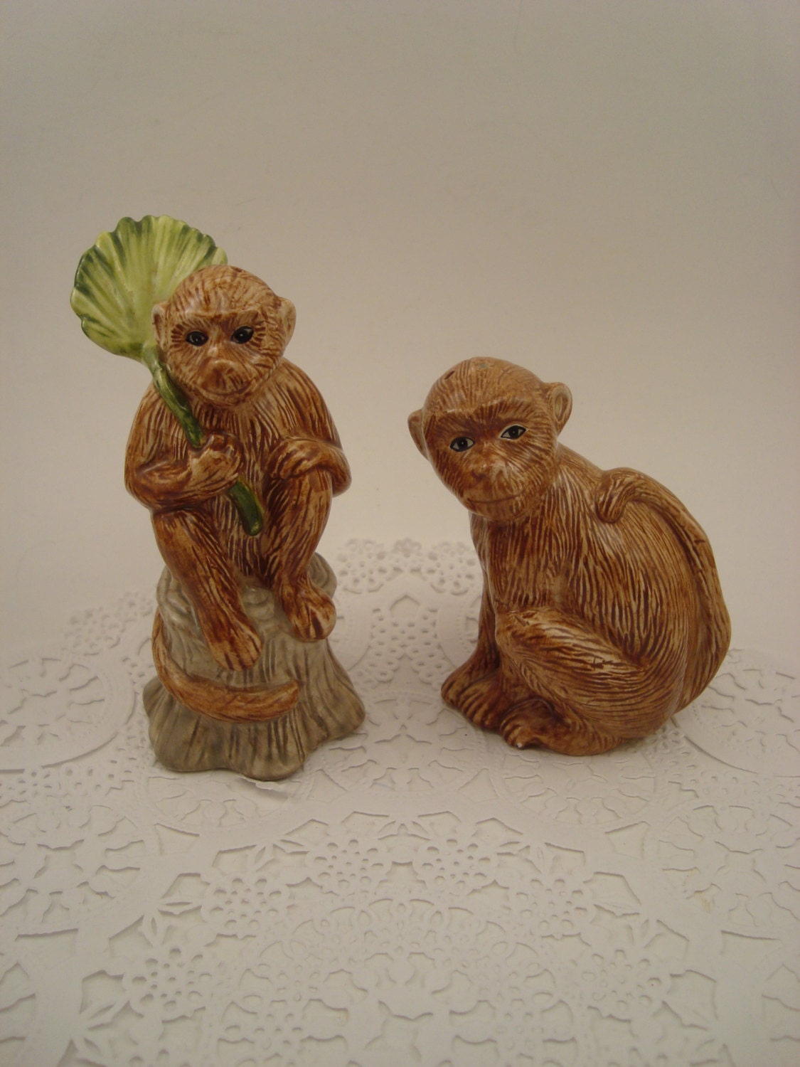 Monkey Safari Salt & Pepper Set Vintage Salt and Pepper