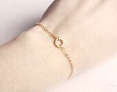 circle bracelet - infinity gold friendship symbol, dainty minimalist jewelry