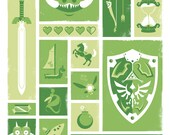Legend of Zelda, Link, Nintendo, Video Games, Poster, Art Print, 9 x 12