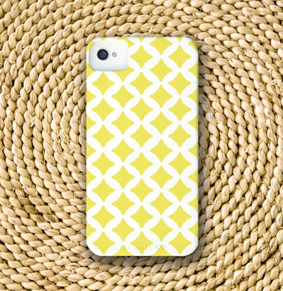French Diamond Barely-There Snap-On Hard Plastic iPhone 4 Case in Lemon Yellow (In Stock & Ready to Ship)
