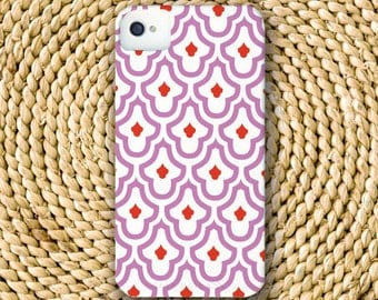Moroccan Barely-There Snap-On Hard Plastic iPhone 4 Case in Lilac Purple and Ruby Red (In Stock & Ready to Ship)