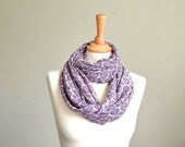 light purple infinity scarf summer jersey circle scarf  fashion loop scarf , womens scarves lilac lavender beige lightweight scarf short