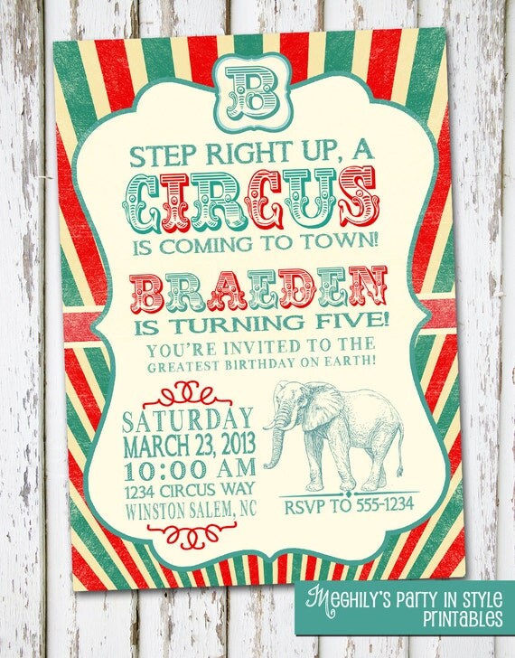 Circus / Vintage Circus Invitation Il_570xn