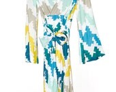 Kimono Robe in Blue Diagonal - size small