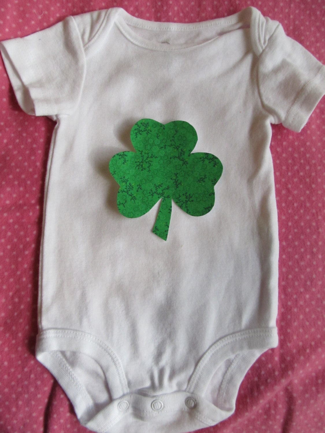 Saint Patricks Day Shamrock iron on applique - for baby onesie or kids tee Il_570xn
