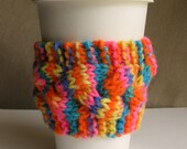 Rainbow Sherbet Handknit Coffee Sleeve