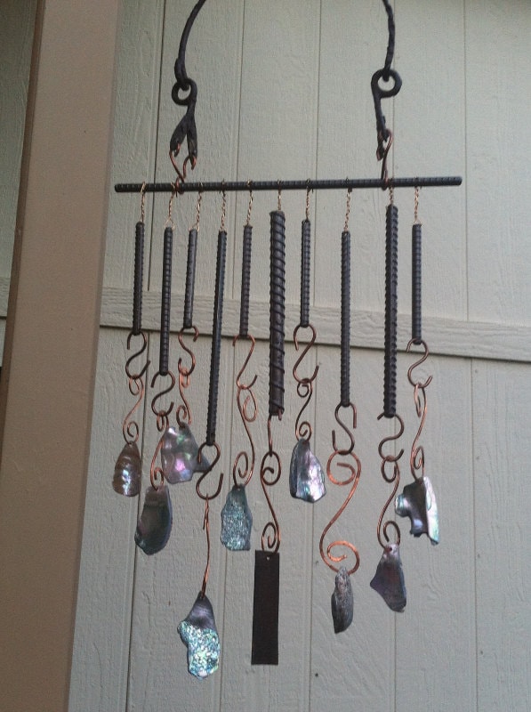 Items similar to rebar Art metal sculpture Yard Art with Copper and