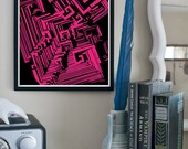 Labyrinth of the Crystalline Entity // Bismuth Crystal Illustration // 13x19 Pop Art Poster