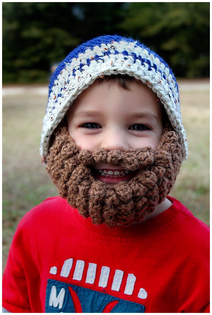 Little Beards-Bearded Beanie-Beanie with detachable beard-Baby Bearded Hat-Child's Bearded Hat