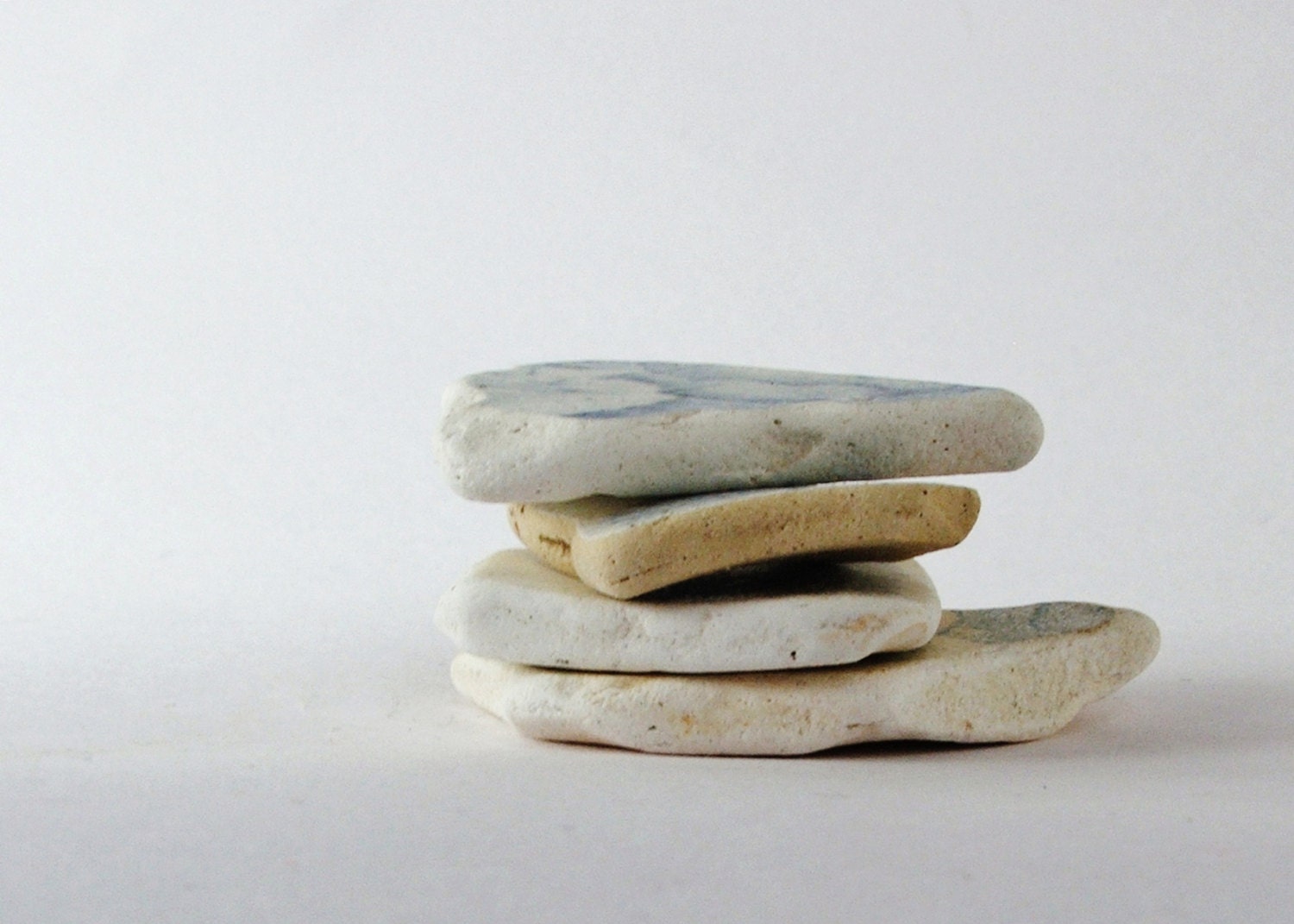 Sea Pottery Shards Genuine Beach China from Firth of Forth Warm Blue and White Antique