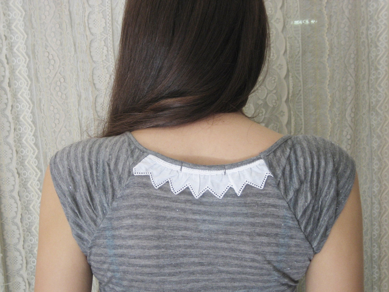 SALE - 30% OFF ,Grey Stripes T Shirt