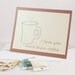 Love you more than coffee Valentine Card Hand Embroidered spouse love