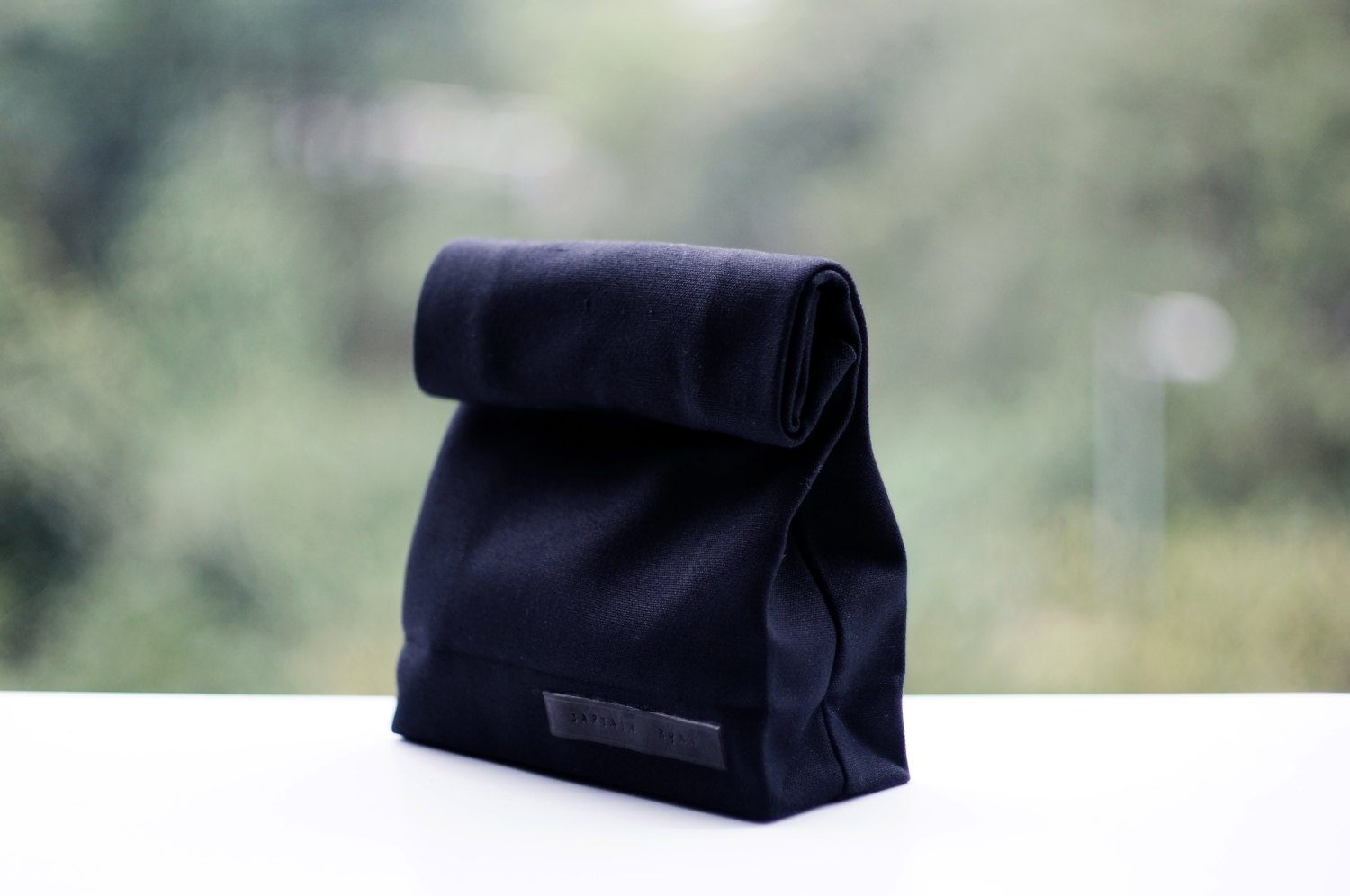 Paper Clutch in Black - Lunch Bag Inspired Canvas Clutch