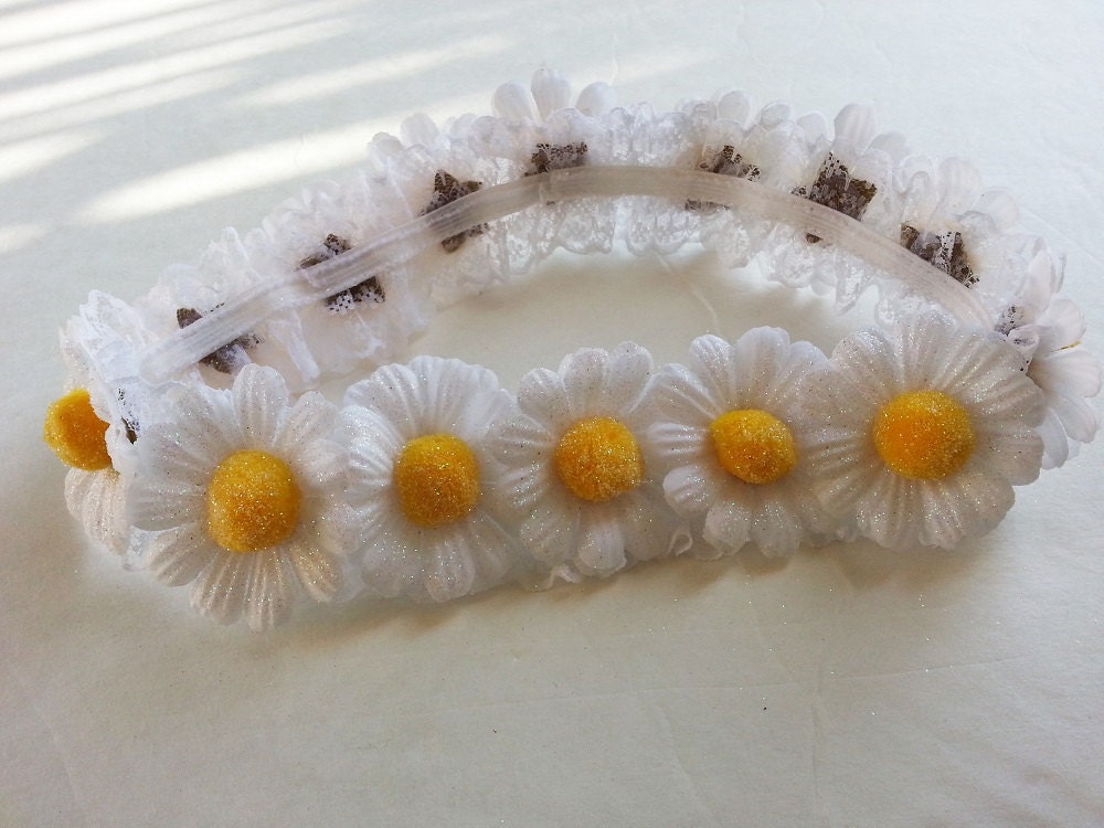 Glitter daisy lace headband // EDC