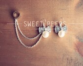 Pearl Bow Rhinestone EarCuff Set