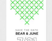 Printable Save the Date - Neon Cross Stitch // PRINTING DEPOSIT //