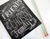 Friendship Card - Best Friend Card - Chalkboard Art - Hand Lettering - Chalk Art - Chalkboard Note Card