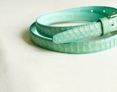 Vintage green and gold snakeskin belt