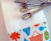 Retro Groceries on Soft white Terry cloth hanging towel - Hang Tight Towel (TM)
