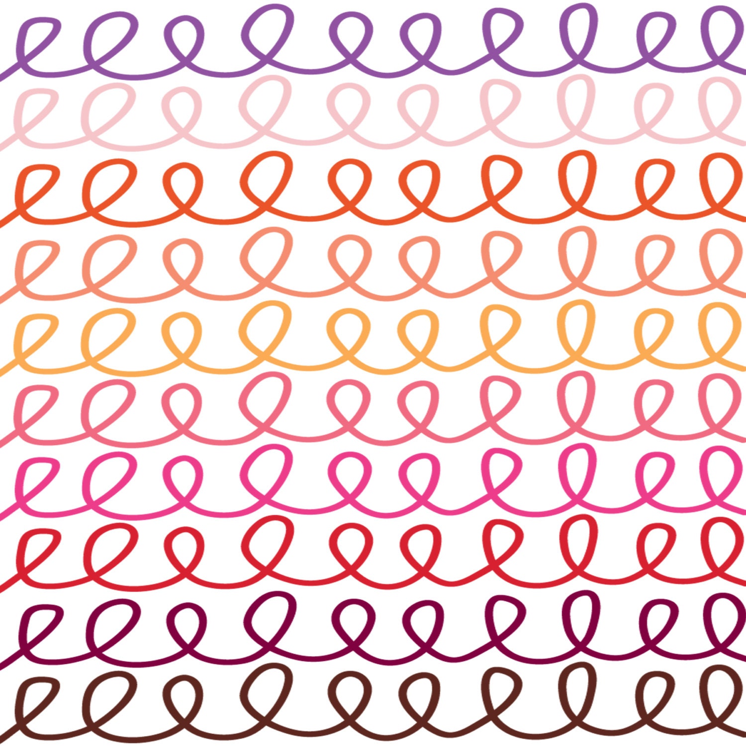 Digital Borders Clip Art // Valentines Day Curls // Commercial and Personal Use // png files // Pink, Red, Orange // Instant Download Il_170x135